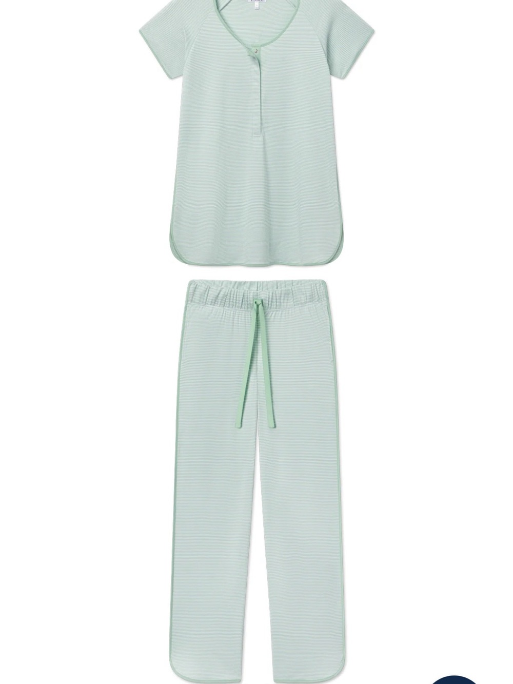 Women’s Short-Sleeve Henley Pajama Set - Mint